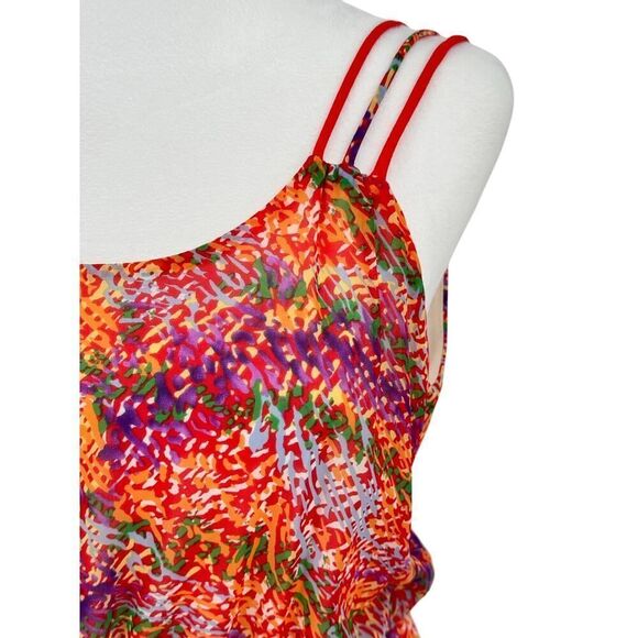 ShopMamie Colorful Strappy Sundress Small | Bold Abstract Print Summer Dress - Picture 2 of 11